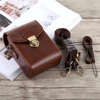 Volledige lichaam camera gesp Lock PU leder geval tas met hand riem & nek riem voor Canon G7X II/G9X Mark II Sony RX100/m2 (koffie) - thumbnail
