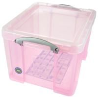 Really Useful Box opbergdoos 35 liter, transparant roze - thumbnail