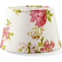 Lampenkap rond schuin | taps | katoen | stoffen lampenkap voor tafellamp | lampenkap met E27 fitting | Ø20cm H13cm | bloemen print | creme - thumbnail