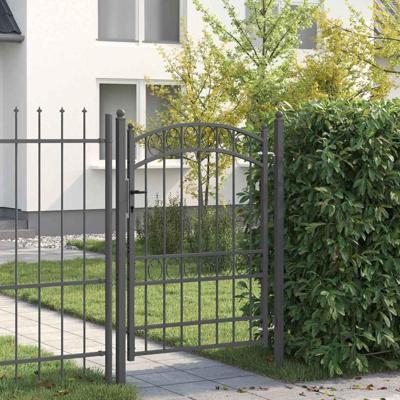 Hekpoort met slot Grijs 170 x 100 cm Poedergecoat staal