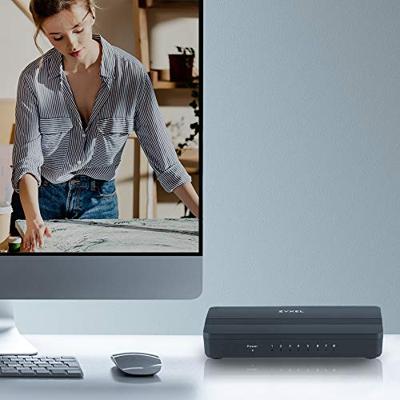Zyxel 8-poorts Gigabit Ethernet-switch voor gaming en media, Levenslange garantie [GS108S]