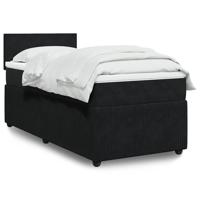 Boxspring met matras fluweel zwart 90x190 cm - thumbnail