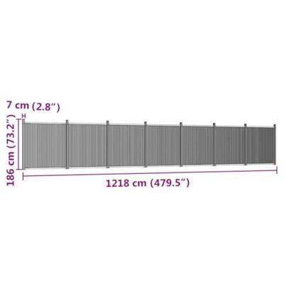 Schuttingpaneel 1218x186 cm HKC grijs