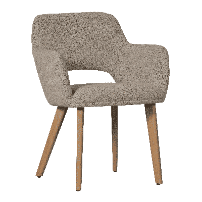 WOOOD Eetkamerstoel 'Murat' Chenille, kleur Naturel