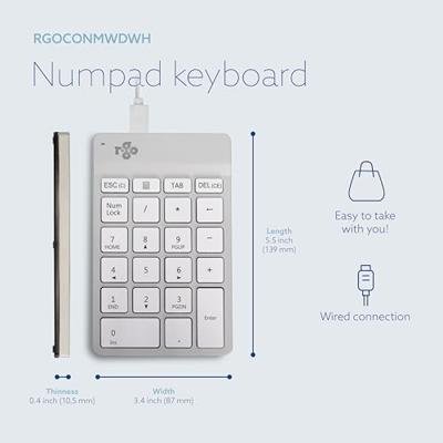 R-GO Tools Numpad Break Numeriek toetsenbord Kabelgebonden Ergonomisch Wit