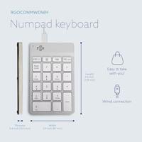 R-GO Tools Numpad Break Numeriek toetsenbord Kabelgebonden Ergonomisch Wit - thumbnail