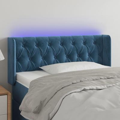 Hoofdbord LED 93x16x78/88 cm fluweel blauw