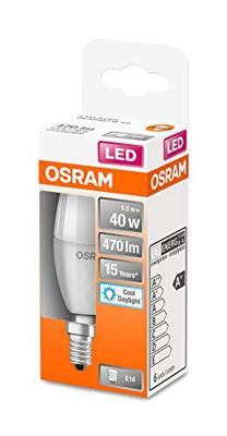 OSRAM HOMELIGHTING 4058075430976 LED-lamp Energielabel F (A - G) E14 Kaars 4.9 W = 40 W Neutraalwit (Ø x l) 37 mm x 99 mm 1 stuk(s)