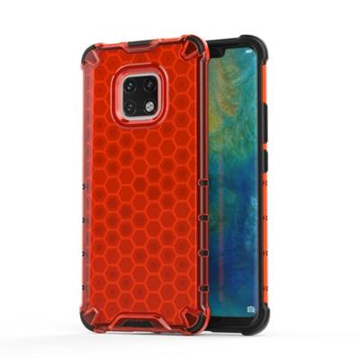 Schokbestendige honingraat PC + TPU Case voor Huawei mate 20 Pro (rood)