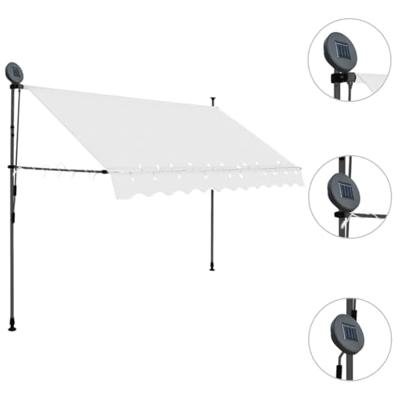 Luifel handmatig uittrekbaar met LED 250 cm crme