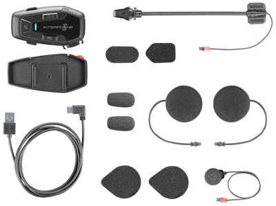 INTERPHONE UCOM7R - Dubbel - Afneembare Bluetooth 5.2 Motorfiets Intercom en Geïntegreerde Batterij 15 uur Autonomie, 4 Moto 1 Km, TFT en GPS Compatibel, Waterdicht, 32mm Luidspreker, voor alle Helmen