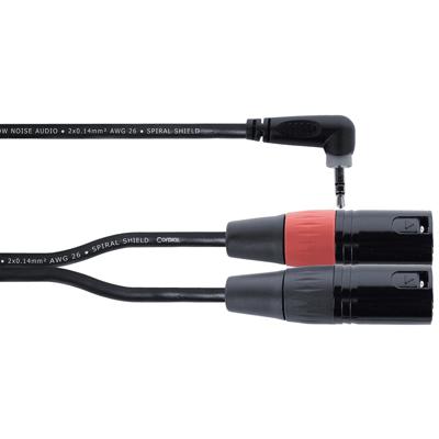 Cordial EY 3 WRMM XLR Y-adapter [1x Jackplug male 3,5 mm - 2x XLR-stekker 3-polig] 3 m Zwart