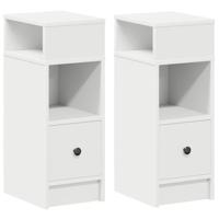 Nachtkastjes 2 st met lade 25x31x66 cm wit - thumbnail