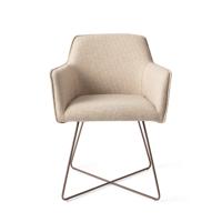 Jesper Home Eetkamerstoel 'Hofu' Cross Rose Gold, kleur Wild Walnut - thumbnail