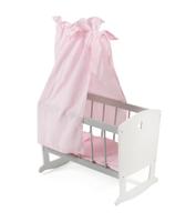 Houten Poppenwieg - Grey Stars - thumbnail