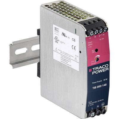 TracoPower TIB 080-148 DIN-rail netvoeding +48.0 V/DC 1700 mA 80 W Aantal uitgangen:1 x Inhoud 1 stuk(s)