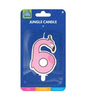 Jungle candle 6 flamingo - thumbnail