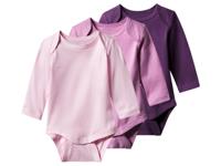 lupilu Set van 3 baby rompers (paars/roze, 74/80) - thumbnail