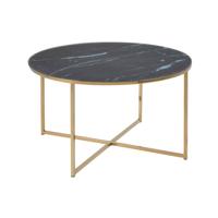 Bendt Ronde Salontafel 'Cay' Ø80cm, kleur Zwart/Goud - thumbnail