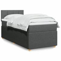 Boxspring met matras stof donkergrijs 120x190 cm - thumbnail