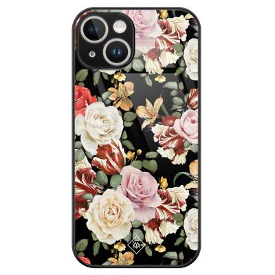iPhone 14 glazen hardcase - Flowerpower iPhone 14 glazen hardcase - Flowerpower