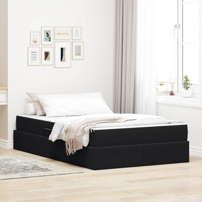Opbergbed met matras met matras Zwart 120 x 190 cm Fluweel