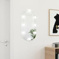 VidaXL Spiegel met led-verlichting ovaal 80x40 cm glas - thumbnail