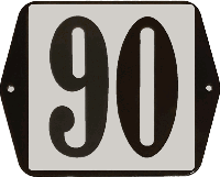 Huisnummer naambordje standaard 15x12 cm nummer 90 - Warentuin mix - thumbnail