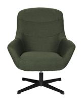 ZILT Draaibare Fauteuil 'Yaki' Bouclé, kleur Groen - thumbnail