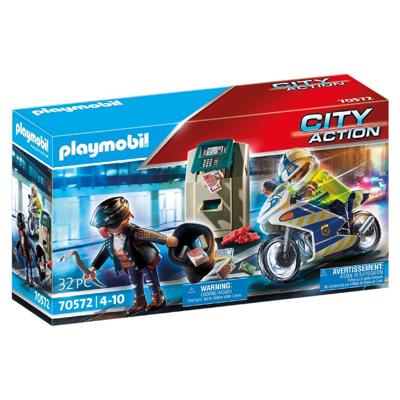 PLAYMOBIL City Action politiemotor achtervolging van de geldrover 70572