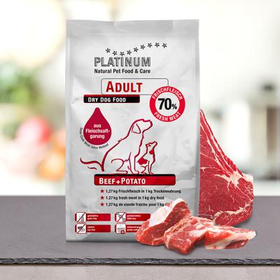 PLATINUM Adult Beef - halfvochtig hondenvoer - 5kg