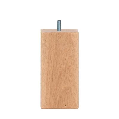 Meubelpoot vierkant 6 bij 6 cm en hoogte 12 cm van massief hout (M8)