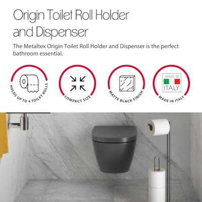 Metaltex toiletrolhouder voor 3 rollen 58x15 cm zwart - thumbnail