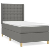 Boxspring met matras stof donkergrijs 100x200 cm - thumbnail