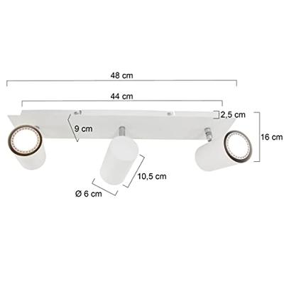 Trio Moderne plafondspotSeries 8024 3-lichts wit - 802400301