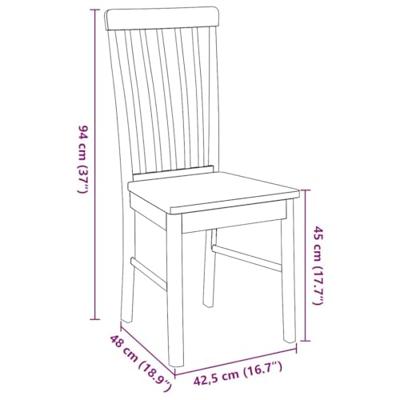 Eetkamerstoelen met kussens 2 st massief hout rubber