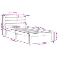 Bedframe zonder matras massief grenenhout wasbruin 120x190 cm - thumbnail