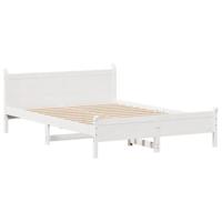 Bedframe zonder matras massief grenenhout wit 150x200 cm - thumbnail