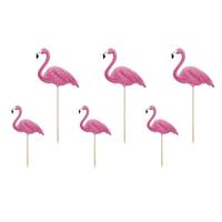 Toppers Flamingo set 6 stuks - thumbnail
