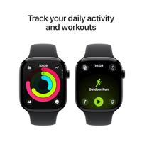Apple Watch Series 11 GPS - 46 mm - Cassa in alluminio Jet Black - Cinturino Sport nero - S/M - thumbnail