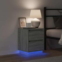 Nachtkastje met lade 2 pcs Grijs 39 x 34.5 x 50 cm Bewerkt hout - thumbnail