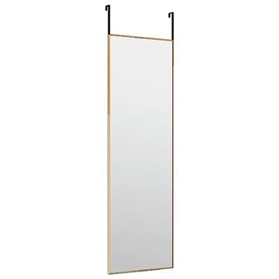 VidaXL Deurspiegel 30x100 cm glas en aluminium goudkleurig VidaXL Deurspiegel 30x100 cm glas en aluminium goudkleurig