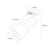 QAZQA Moderne spot zwart met gunmetal voor railsysteem 1-fase GU10 - thumbnail