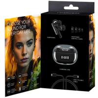 Intenso Buds Plus T310AE T310AE T310AE Draadloze hoofdtelefoon met Active Noise Cancelling, ENC, Bluetooth en tot 25 uur muziekweergave, zwart - thumbnail
