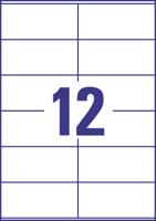 Europe 100 ELA021 105 x 48 mm Papier Wit 1200 stuk(s) Permanent hechtend Universele etiketten Inkt, Laser, Kopie 100 vel DIN A4 - thumbnail