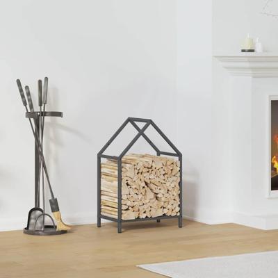 VidaXL Brandhoutrek 40x25x60 cm koudgewalst staal antracietkleurig VidaXL Brandhoutrek 40x25x60 cm koudgewalst staal antracietkleurig