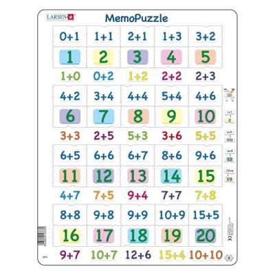 Larsen Maxi Memopuzzel Optellen met cijfers van 0-20 40 stukjes