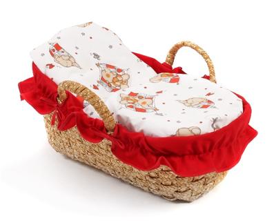 Gevlochten poppen draagmand - Olifant Rood Gevlochten poppen draagmand - Olifant Rood