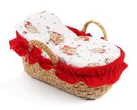 Gevlochten poppen draagmand - Olifant Rood - thumbnail