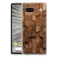 Bumper Hoesje voor Google Pixel 7A Wooden Cubes - thumbnail